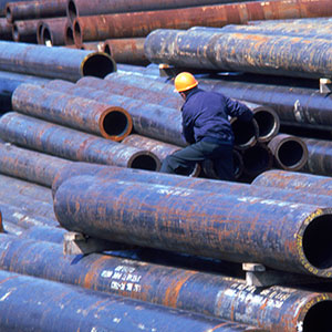 Large Diameter Tubing Pile With Worker - Specialty Pipe and Tube